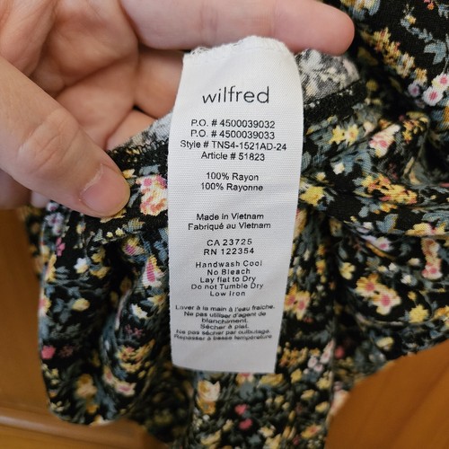 Top Wilfred Aritzia floreale senza maniche peplo donna L Ditzy floreale slim fit Y2K - Foto 5 di 9