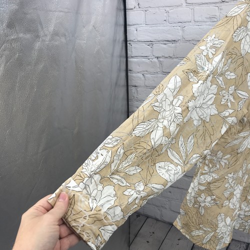 Alfred Dunner Top Womens 2X Beige Floral Long Sleeve Button Up Blouse New 20W - Picture 6 of 16