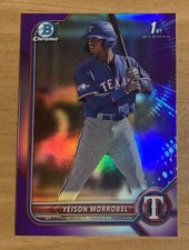 2022 Bowman Chrome 1st Yeison Morrobel Purple Refractor /250 Rookie Rangers SP