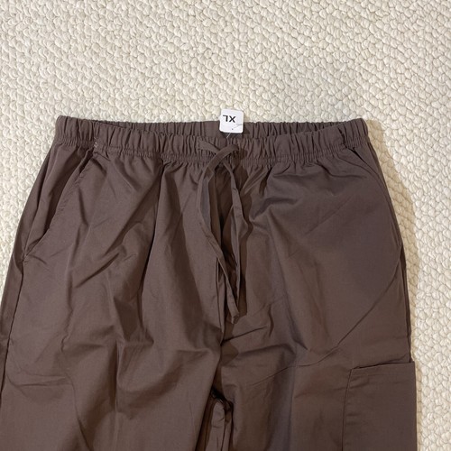 New XL Scrub Pants Unisex Medical Nurses Uniform Brown Pockets - Picture 2 of 8