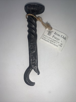 Hand Forged Railroad Spike Bottle Opener Double Twist