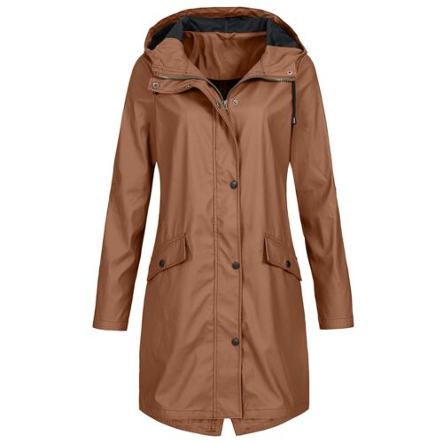Women's Waterproof Hiking Hooded Raincoat Wind Rain Coat Ladies Jackets Outdoor - Picture 35 of 45
