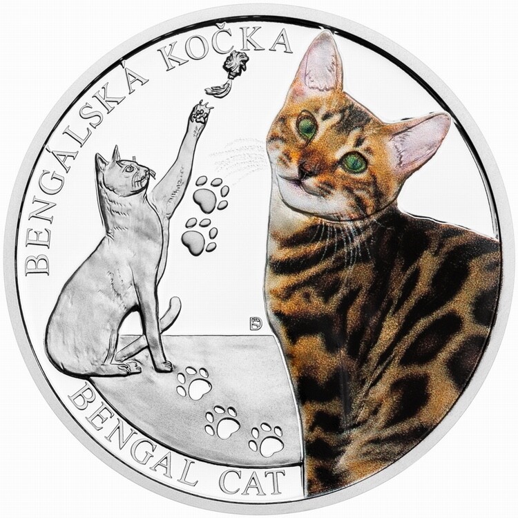 Niue 2025 BENGAL Cat Breeds $1 Troy Oz Pure Silver Color Proof