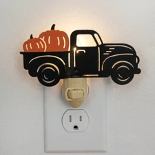 Black Pumpkin Harvest Truck Night Light 5.25 Inch from CTW Home Collection NEW