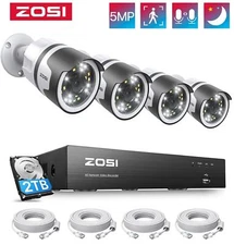 ZOSI 4K 8CH NVR PoE Security IP 5MP Camera System Human Detect 2-Way Audio 2TB