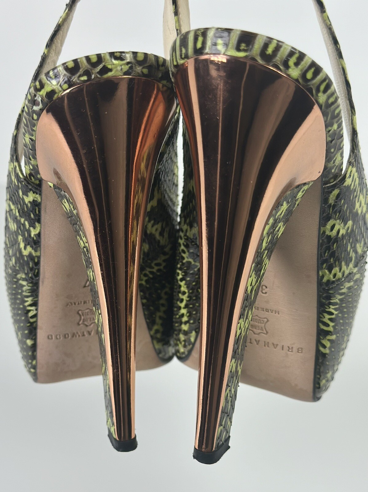 ⭐️ Brian Atwood Platform Python Embossed Leather … - image 8