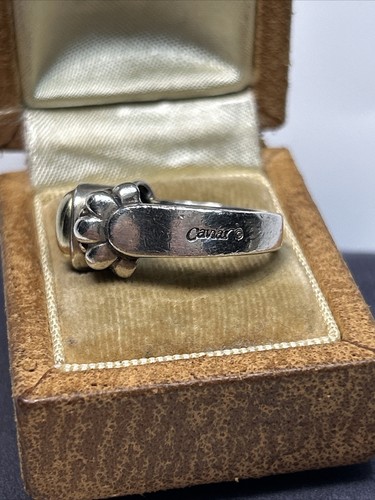 Designer Lagos Caviar Sterling Silver & 18k Gold Beaded Dome Ring - Picture 9 of 16