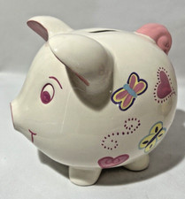 Pink Piggy Bank Girls Fancy Ceramic Pig Pink Piggy With Stopper - Girls Decor