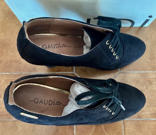 Gaudì Gaudi Shoes 65435 Scarpa Francesina Derby Tacco Giardini Donna Nero Tg. 40 - Foto 2 di 10