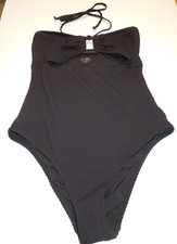NEW AMERICAN EAGLE AERIE LARGE 1pc SWIMSUIT BLACK, CHEEKY MID DRIFT CUTOUT