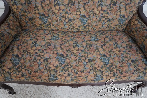 L67174: Vintage French Victorian Newly Upholstered Settee Loveseat - Picture 11 of 22