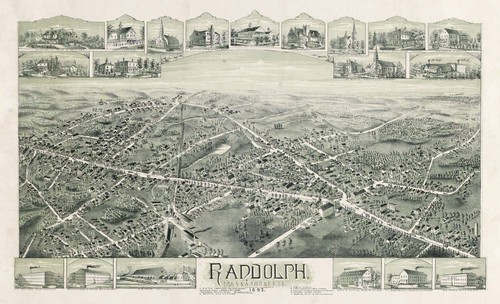Póster - Reproducción impresa de mapa pictórico vintage de Randolph MA (1892), 4 tamaños - Imagen 2 de 21