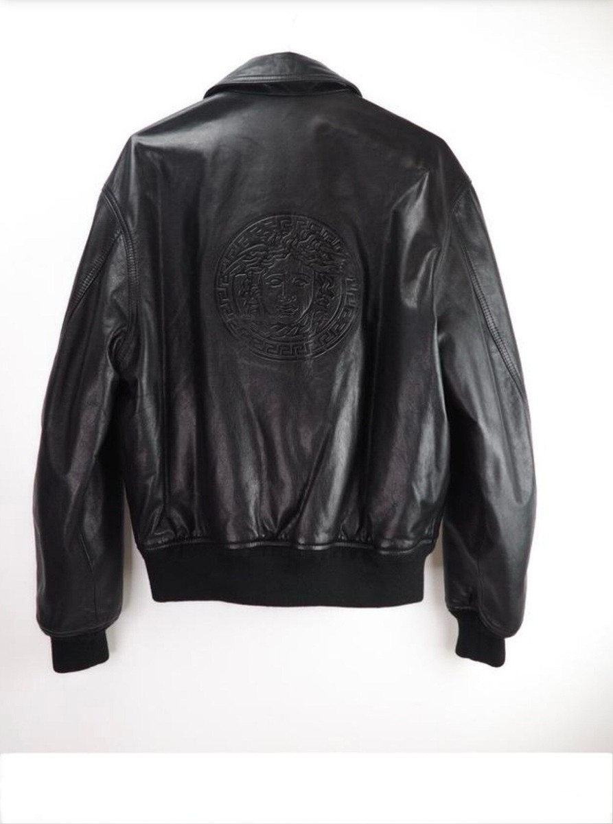 Versace Vintage Leather Big Logo Medusa Reversible Mafia