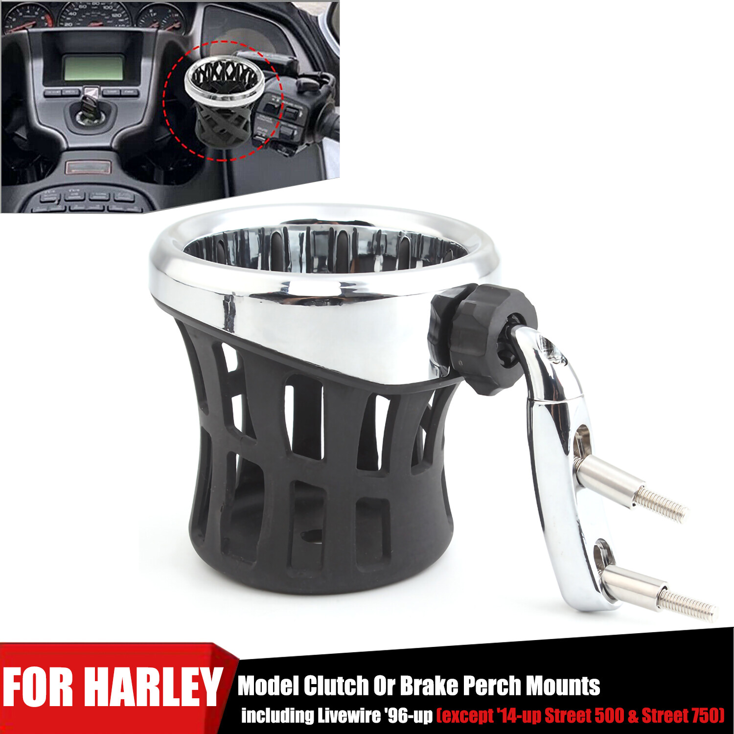 Handlebar Drink Cup Water Bottle Holder For Harley Dyna Electra Road Tri Glide