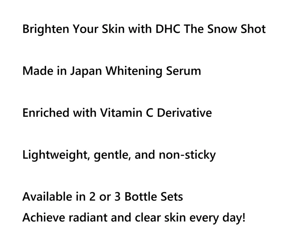 DHC The Snow Shot Brightening Serum 20g × 2 Whitening Skincare Essence Japan - Image 3 of 3