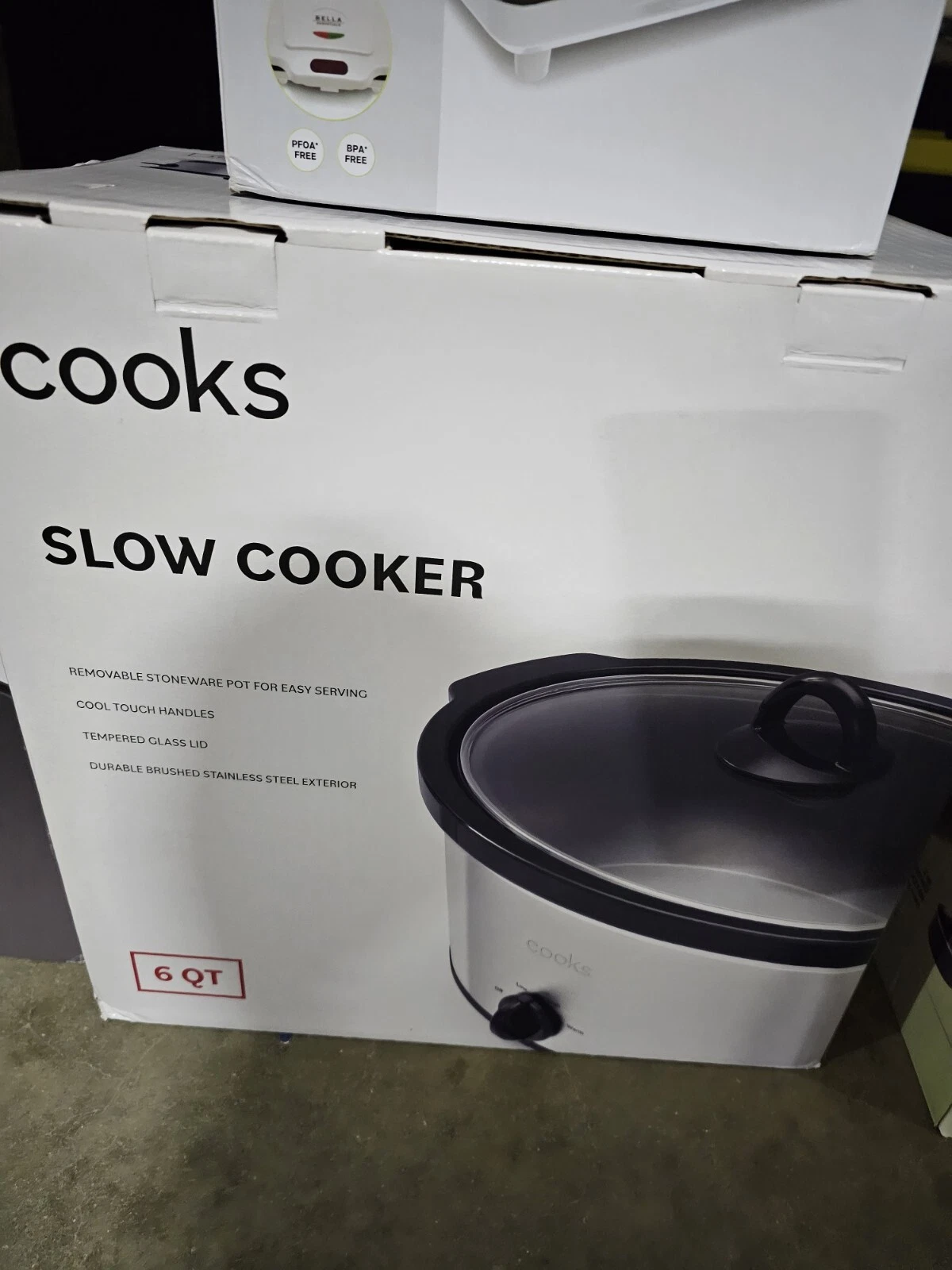 COOKS 6-QUART SLOW COOKER-STAINLESS STEEL EXTERIOR