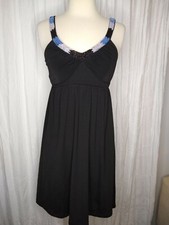 Candie's Dress Black Beaded Retro Size S Stretch