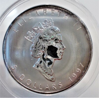 1997 CANADA SILVER MAPLE LEAF! MINTAGE 100,000! MS68 BY