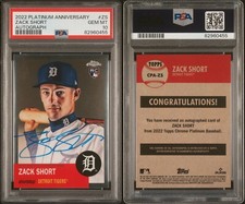 PSA 10 2022 Topps Chrome Platinum Anniversary Autograph Zack Short RC POP2