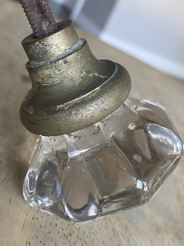 Pomo de puerta de vidrio de cristal vintage de 12 y 8 puntos perillas de 2" victorianas - Imagen 8 de 17