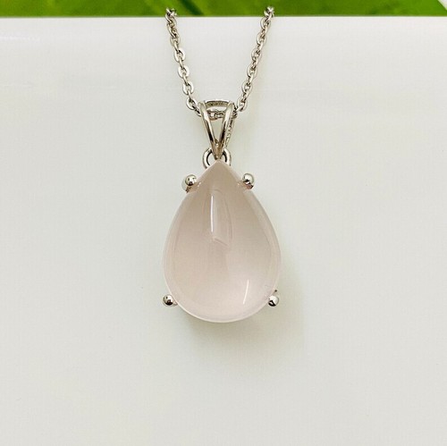 Amazing Rose Quartz Gemstone 925 Sterling Silver Handmade Pendant G-70 - Picture 2 of 5