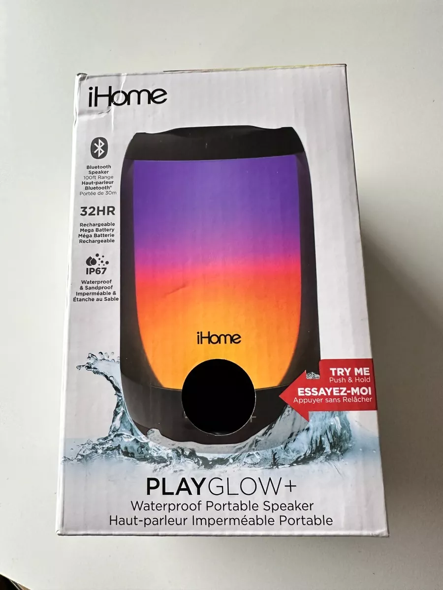 iHome PLAYGLOW Rechargeable Color Changing Waterproof Bluetooth