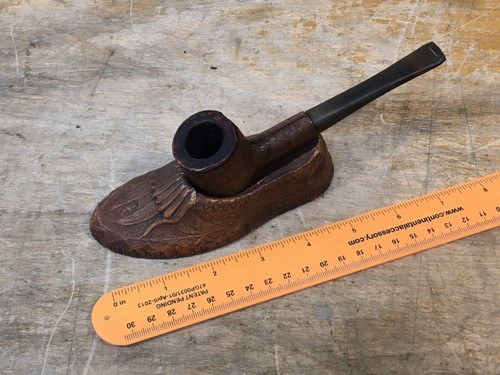 Mocasín compuesto Syroco vintage soporte para pipa de tabaco/descanso Everest piel de caimán - Imagen 10 de 10