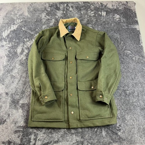 Pendleton Wool Barn Chore Jagd grün Cord Jacke Taschen Herren M*