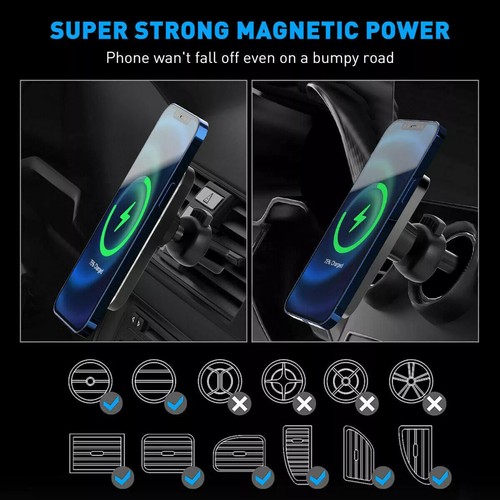 Wireless Car Charger 15W Fast Charging Phone Holder Automatic Clamping Mount UK - Picture 16 of 19