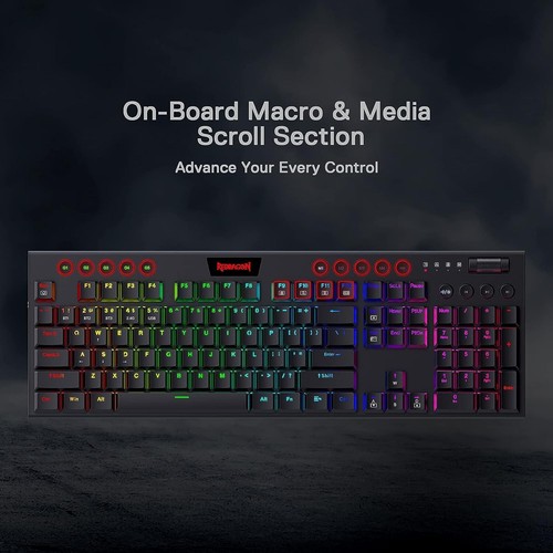 Redragon K618 Horus Wireless RGB Mechanical Keyboard, Bluetooth/2.4Ghz/Wired Tri - Picture 5 of 10