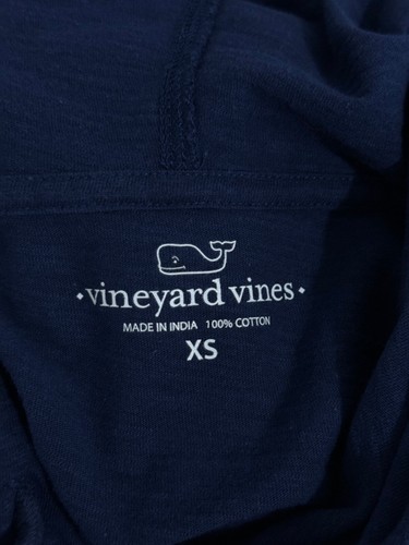 Vineyard Vines Womens Hoodie XS Cotton Navy Long Sleeve Drawstring Logo - Picture 10 of 11