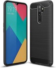 For OPPO A5 2020 CARBON FIBRE CASE SHOCKPROOF SLIM HEAVY DUTY BLACK PHONE COVER