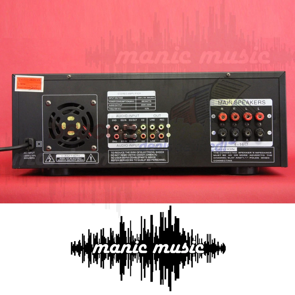 1200W Bluetooth Powered Mixer Amplifier 10 Channel Guitar Karaoke DJ - Image 3 of 3