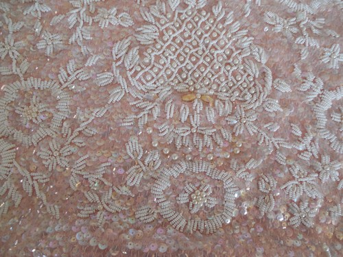 De Paris house of fashion pink beaded sweater, top, vest size L 1950's - Afbeelding 5 van 9