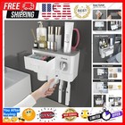 Toothbrush Holders for Bathrooms, 2 Cups Toothbrush Holder Wall Mounted with .