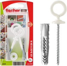 Fischer Universal Plug UX 8 x 50 R OH with Protective Rim and White Eye Hook