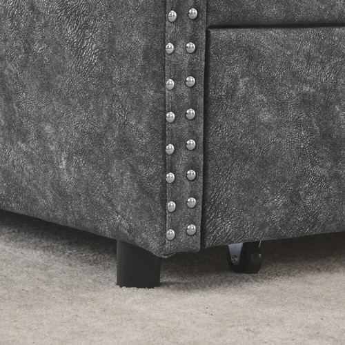 Queen Size Daybed Upholstered Tufted Sofa Bed Frame with Two Storage Drawers US - Picture 11 of 15