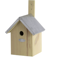 Vogelhaus Nistkasten Meisenhaus Blaumeise Holz Zinkdach Garten Deko H. 32 Cm