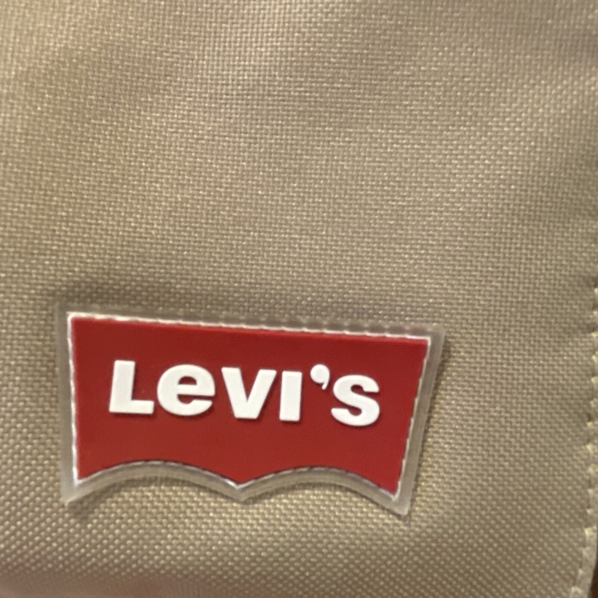 LEVIS Messenger Laptop Bag Khaki Canvas Pink Lining Travel Work Accessory Beige View 3
