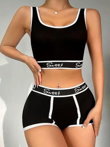 Women's Cotton Bra Panties Yoga Set Underwear Fitness - Picture 2 of 12