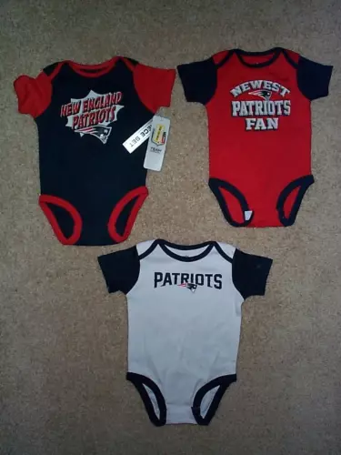 (3) New England Patriots nfl INFANT BABY NEWBORN Jersey Shirt 6-9M 6-9 M Months