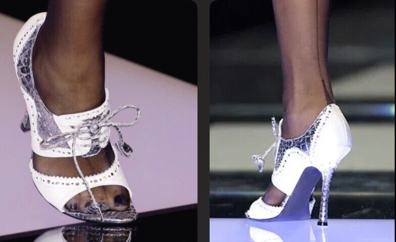 Spring 2004 CHRISTIAN DIOR D'trick Spectator Sz 38.5 Silver Spring 2004 CHRISTIAN DIOR D'trick Spectator Sz 38.5 Silver