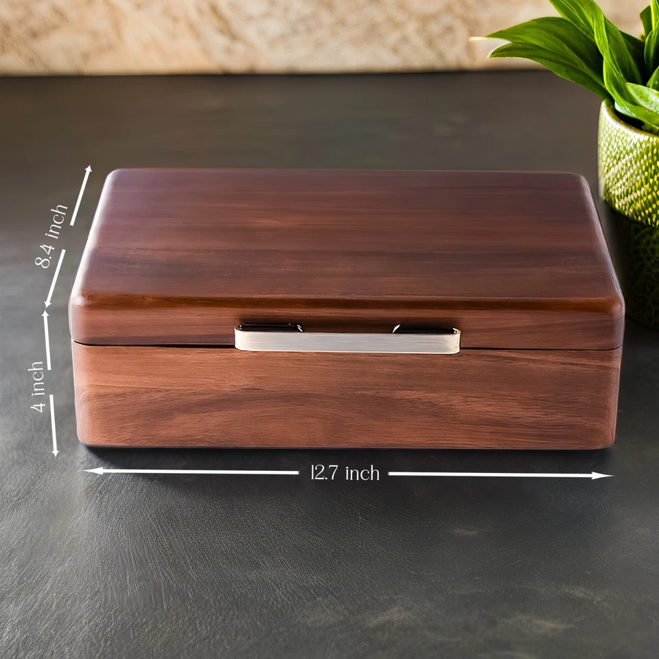 Saleberate Watch Box for Men - Personalized Wood Organizer with 5 Slots - Image 3 of 4
