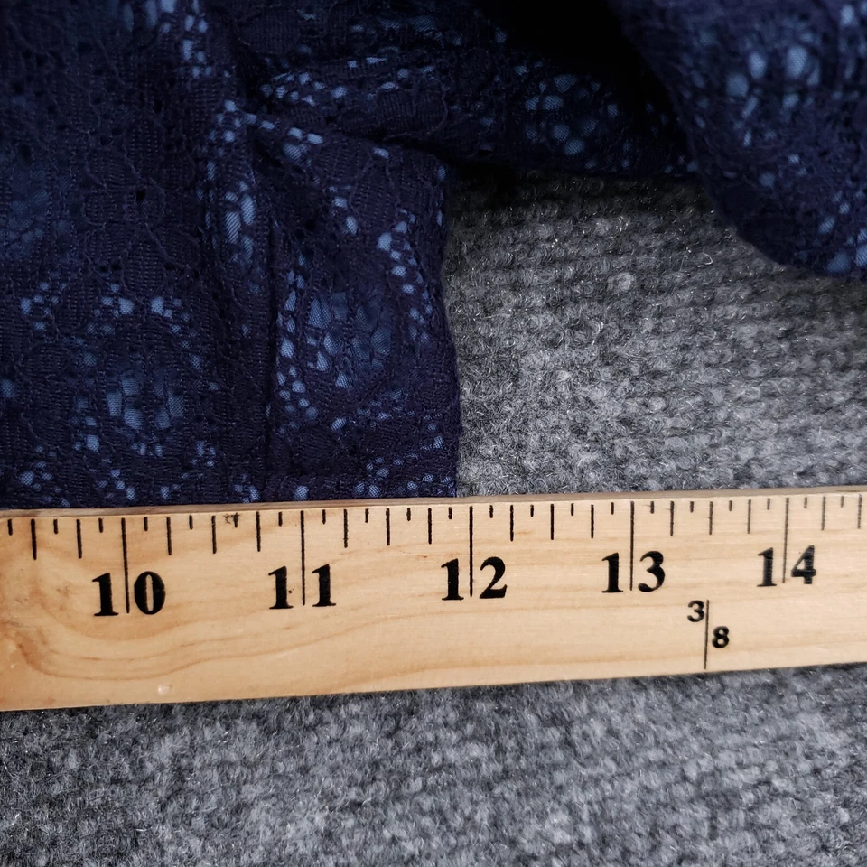 Pantalones Cortos LC Lauren Conrad Mujer 4 Azul Floral Encaje Tiro Medio Plisado Superposición Salón Foto 4 de 4