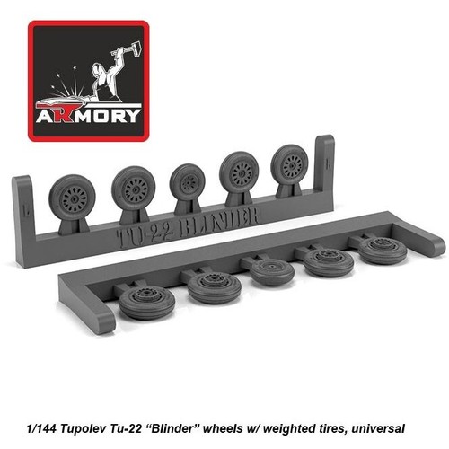 Tupolev Tu22 Blinder wheels w/weighted tires Armory AR AW14014 Scale model 1/144 - Picture 1 of 12