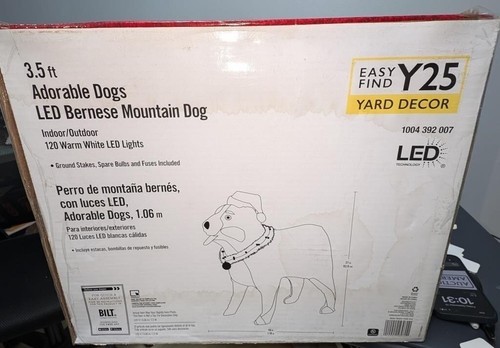 New Home Accents Holiday 3.5 Ft Bernese Mountain Dog Indoor/Outdoor W/Led Lights - Picture 4 of 4