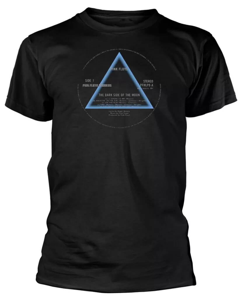 Pink Floyd Dark Side Of The Moon Record Label Black T Shirt