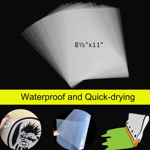 8 ½"x11" Waterproof Inkjet Quick Dry Milky Screen Printing Film 50 sheets - Picture 1 of 9