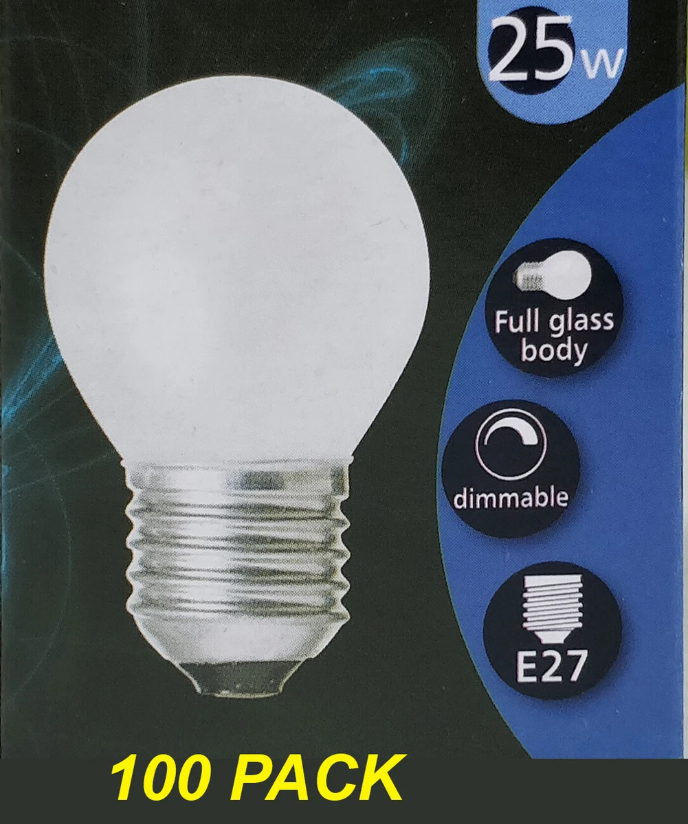 BULK 100 x 25W Pearl Fancy Round Light Globes Bulbs Lamps E27 Screw Incandescent