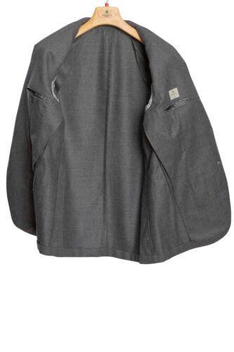 LUIGI BORRELLI Hand-Sewn Solid Gray Jacket Virgin Wool 42 US / 52 EU - Picture 6 of 7